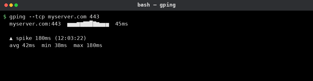 gping 명령어 실행 결과 2