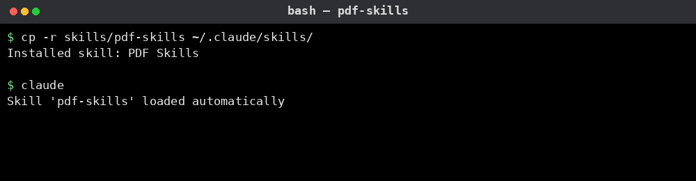 PDF Skills 사용 예시