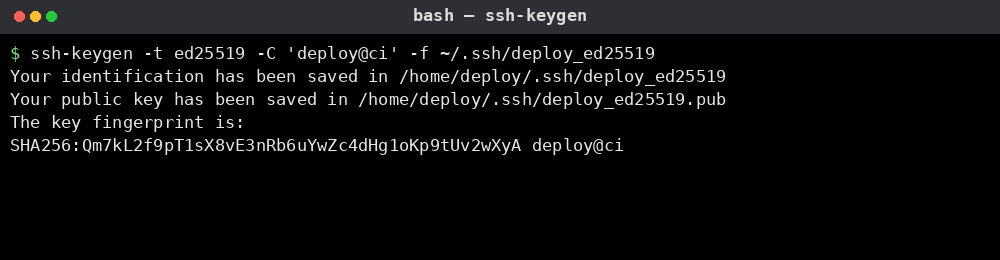 ssh-keygen 명령어 실행 결과: 키 생성과 지문